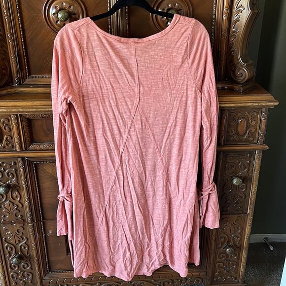 Free People Beach Pink Come And Catch Me Long Sleeve boho coastal dress - Picture 7 of 10